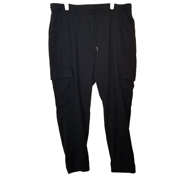 Banana Republic Cargo Jogger Mens Black Drawstring XLarge Elastic Waist - Picture 1 of 6